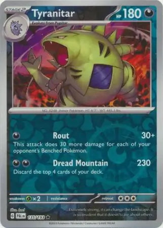 Paldea Evolved Tyranitar #135/193 reverse holo